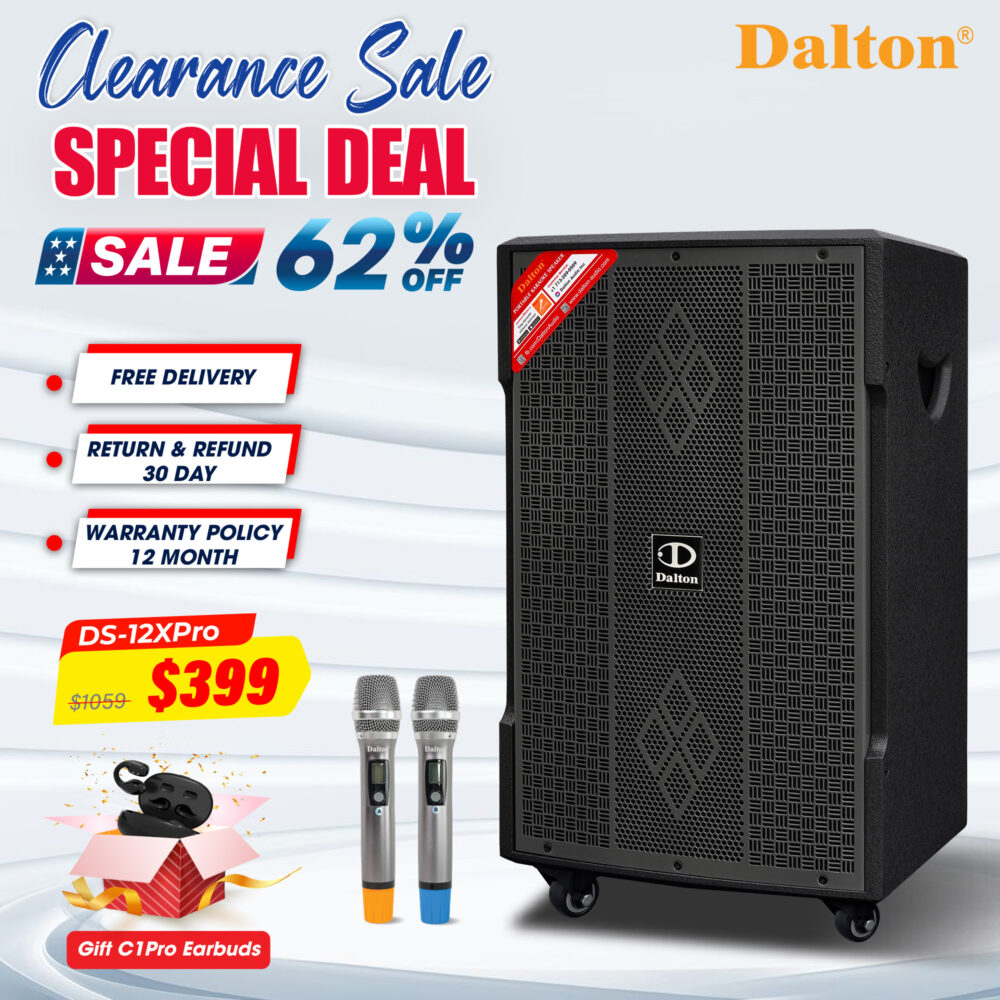 DS-12Xpro Karaoke Speaker+ C1pro Earbuds Free