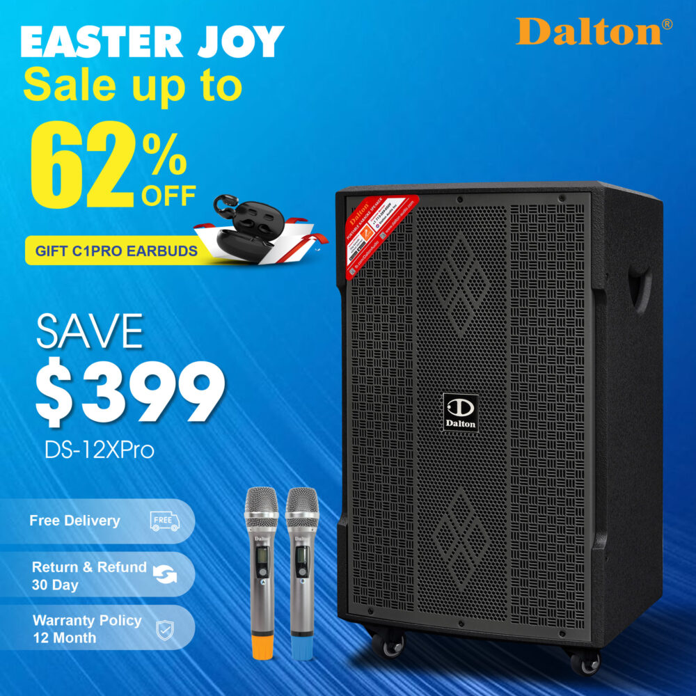 DS-12Xpro Karaoke Speaker+ C1pro Earbuds Free