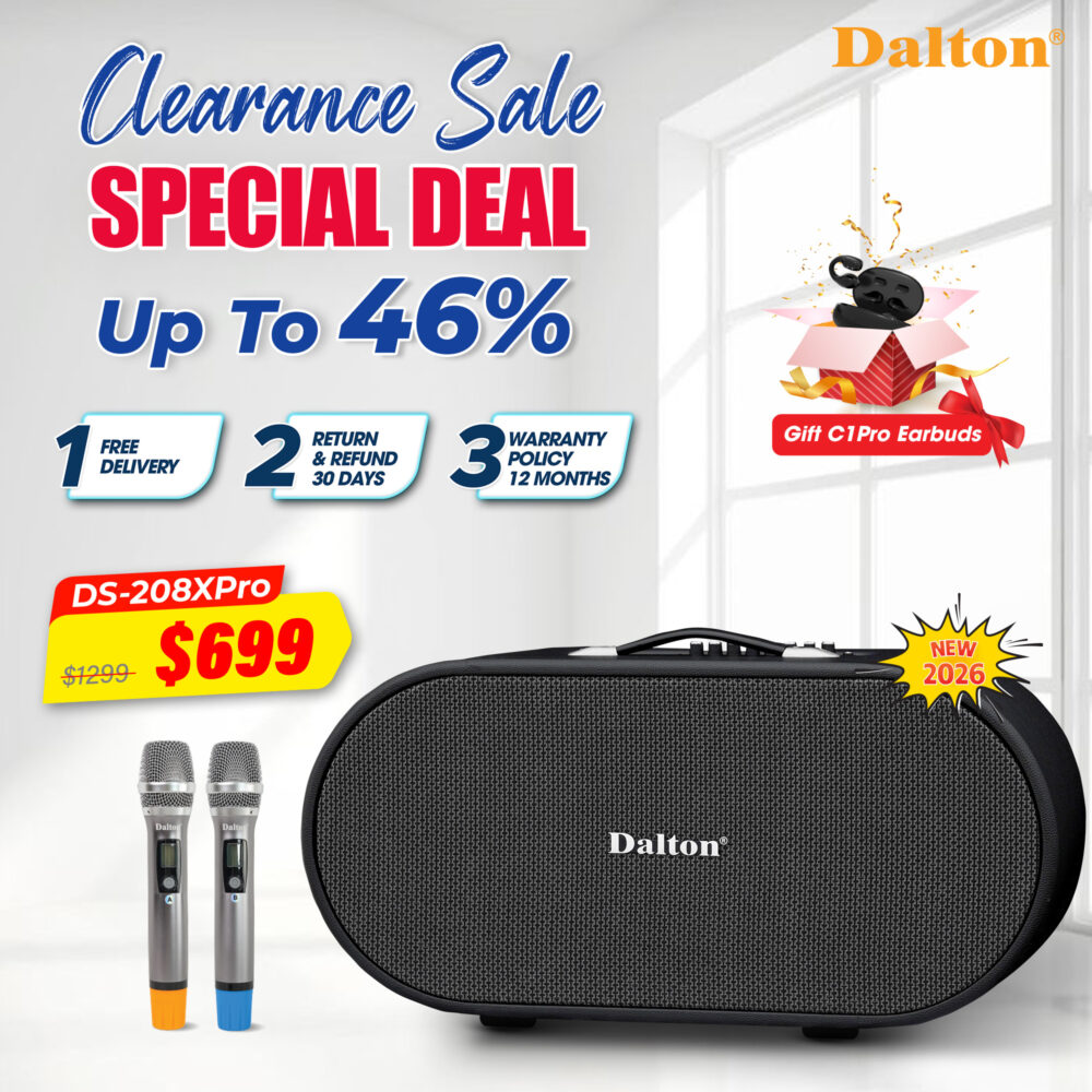DS-208Xpro Karaoke Speaker + Free C1Pro Earbuds