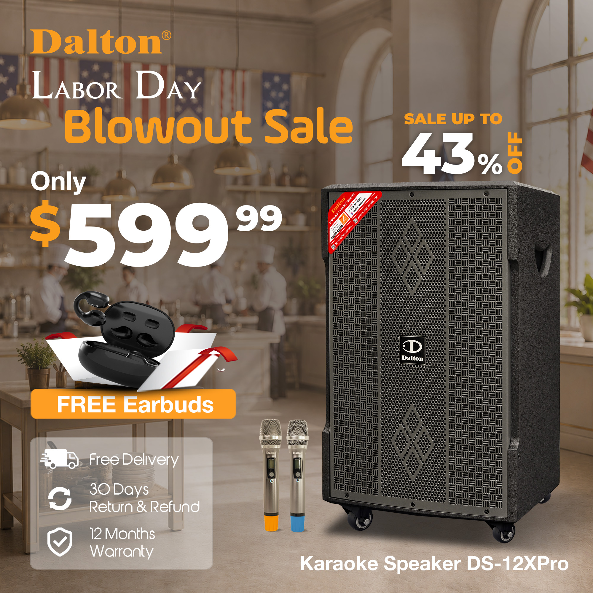 DS-12XPro Karaoke Speaker + C1Pro Earbuds