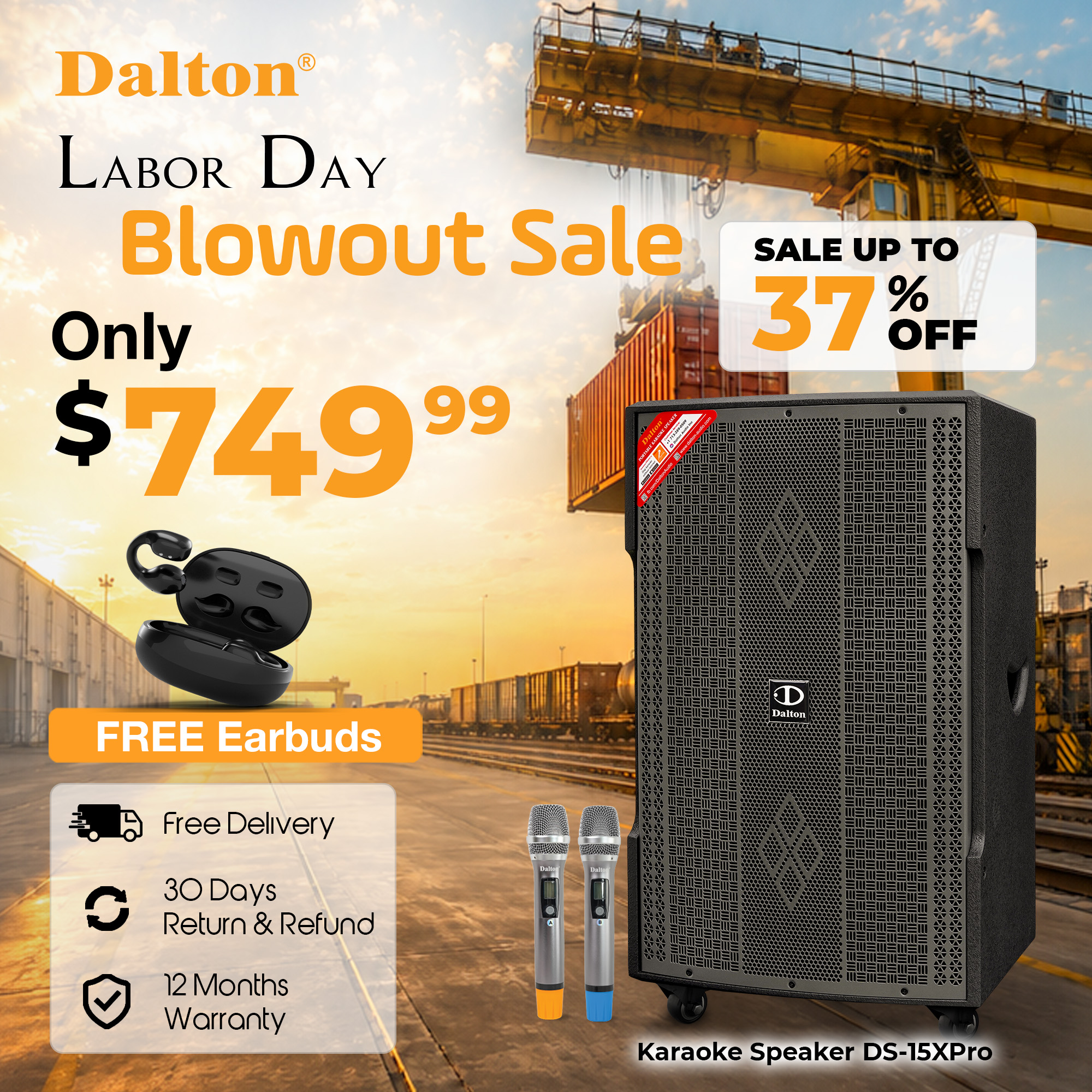 DS-15XPro Karaoke Speaker + C1Pro Earbuds