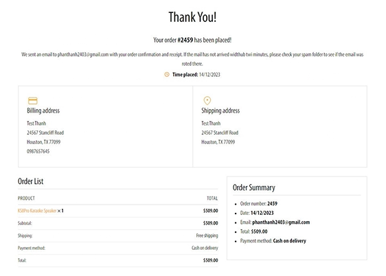 Order Confirmation